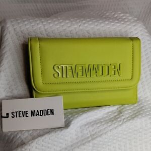 Steve Madden Lime Green Logo Clutch Wallet